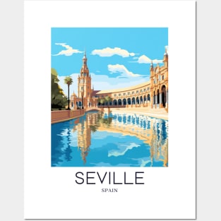 A Pop Art Travel Print of Seville - Spain Posters and Art